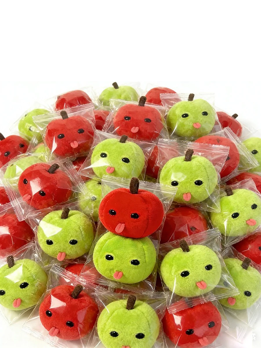 Lindo Llavero de Peluche de Manzana Verde Melancólica con Lengua Fuera, Colgante Divertido para Bolsos con Forma de Fruta, Regalo Creativo y Estético para Amigos, Decoración Diaria