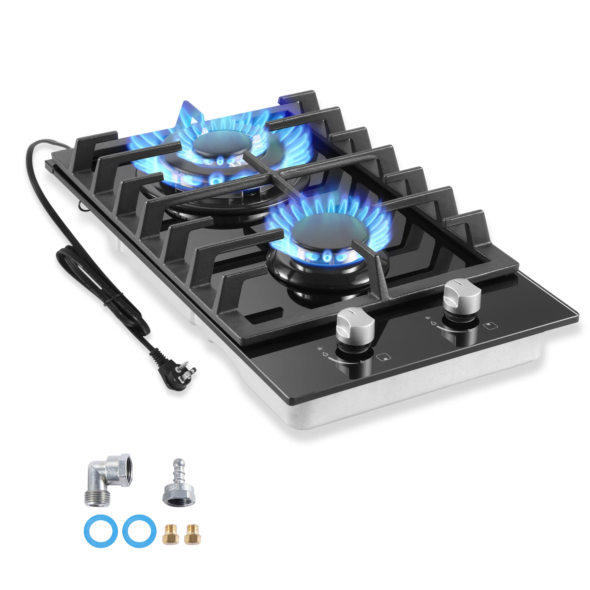 Placa de cocina de gas de combustible dual GPL/NG incorporada de 12 pulgadas con protección de termopar