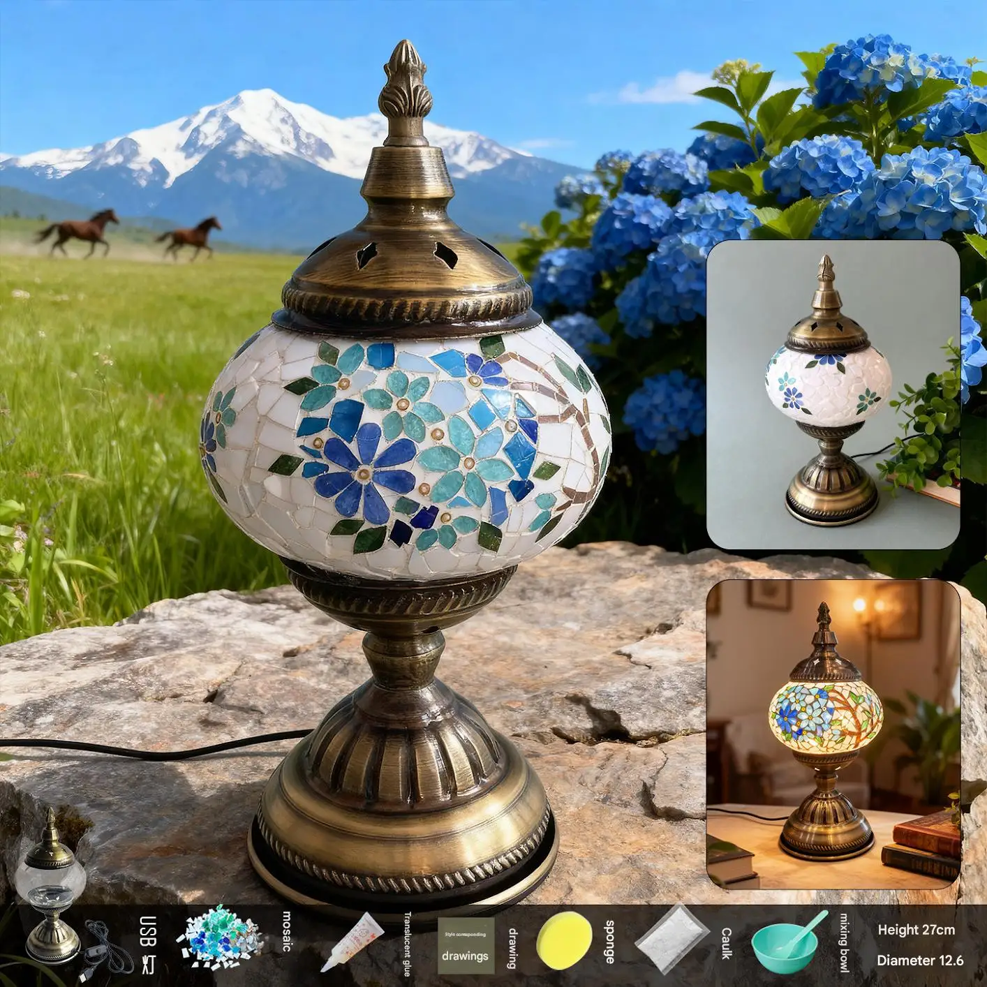 

Набор материалов для рукоделия своими руками для корпоративных мероприятий, набор для создания мозаичного ночника в турецком стиле, ручная работа родителей и детей.