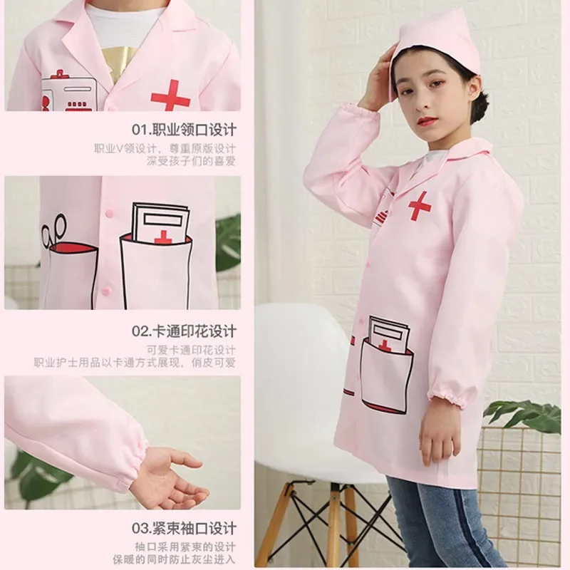 Halloween Costume Baby Toys Set Fancy Party Birthday Kids Cosplay Costume Doctor Nurse Work Children Uniform Cross Coat