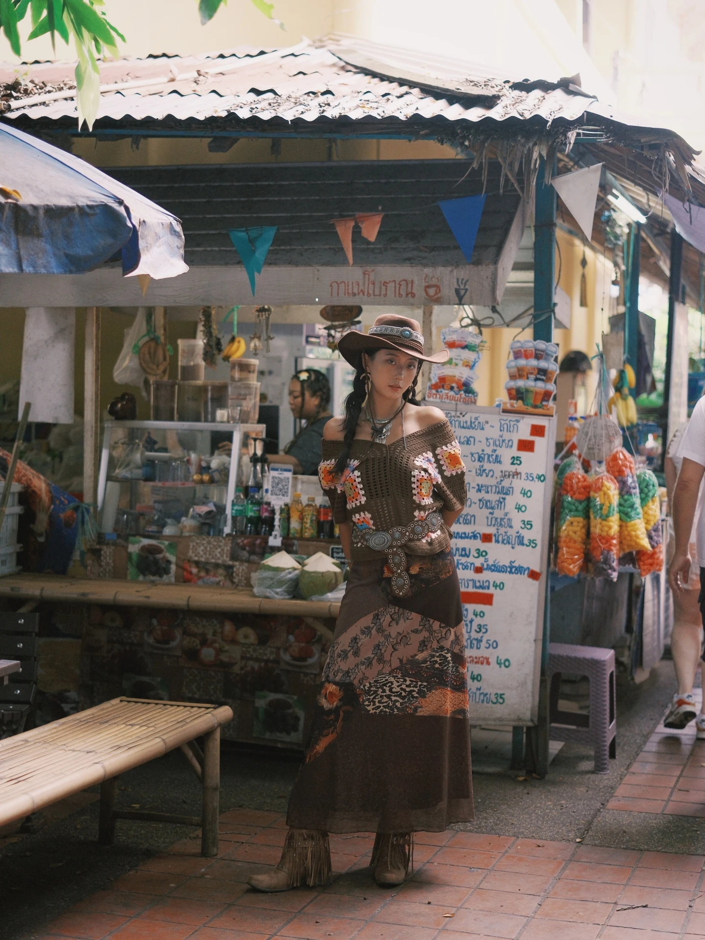 

Gypsy Wanderer Journey Store Vintage Ethnic Print Spliced Chiffon Halfling Skirt Holiday Print Skirt High Waist Slim Fit