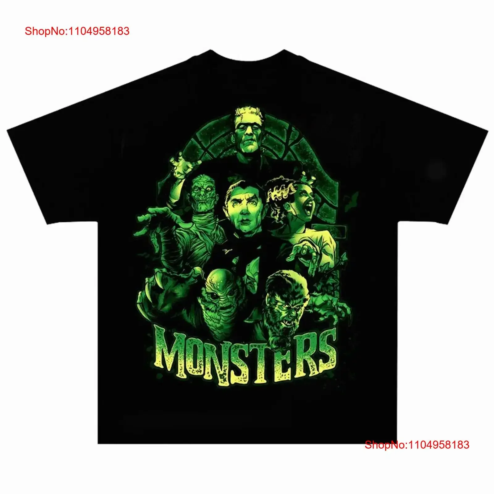 

Monsters 90s Gothic Horror Movie T Shirt Halloween for Fan S 5XL vintage Washed Unisex fashion Top For Everyday Wear