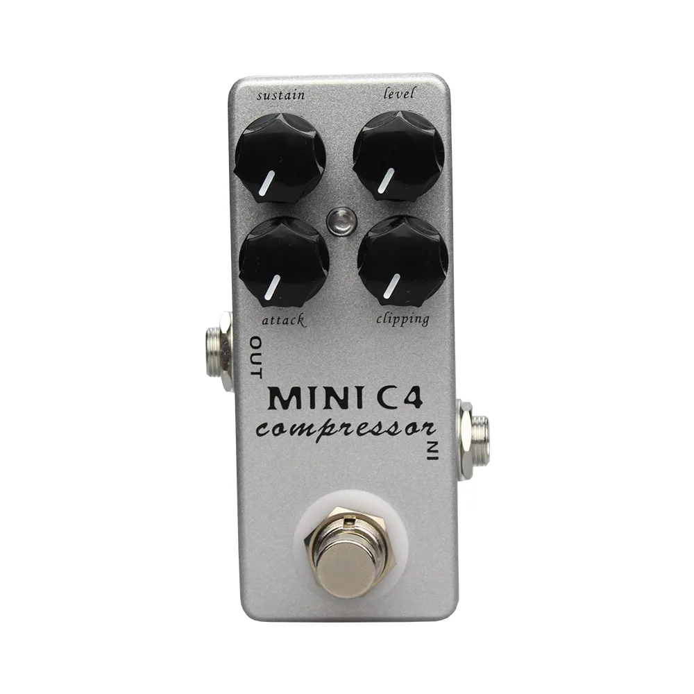 Moskyaudio MINI C4 COMPRESSOR Bass Guitar Effect Pedal Pedaleira Guitarra for True Bypass Rotate Sustain Attack Guitar Parts