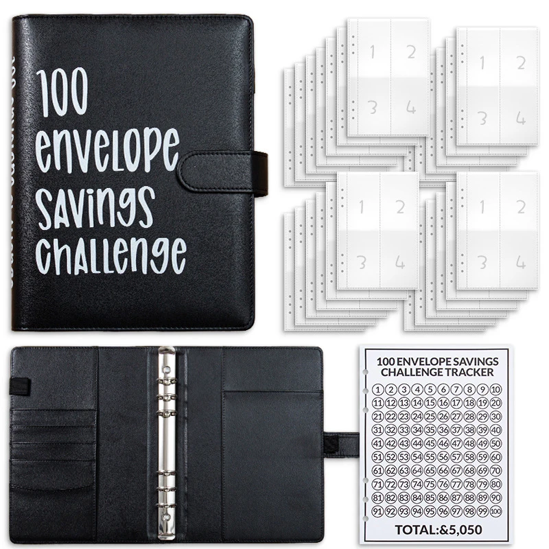 100 Envelopes Money Saving Challenge, 100 Envelope Challenge Binder Savings Challenges Budget Book Binder