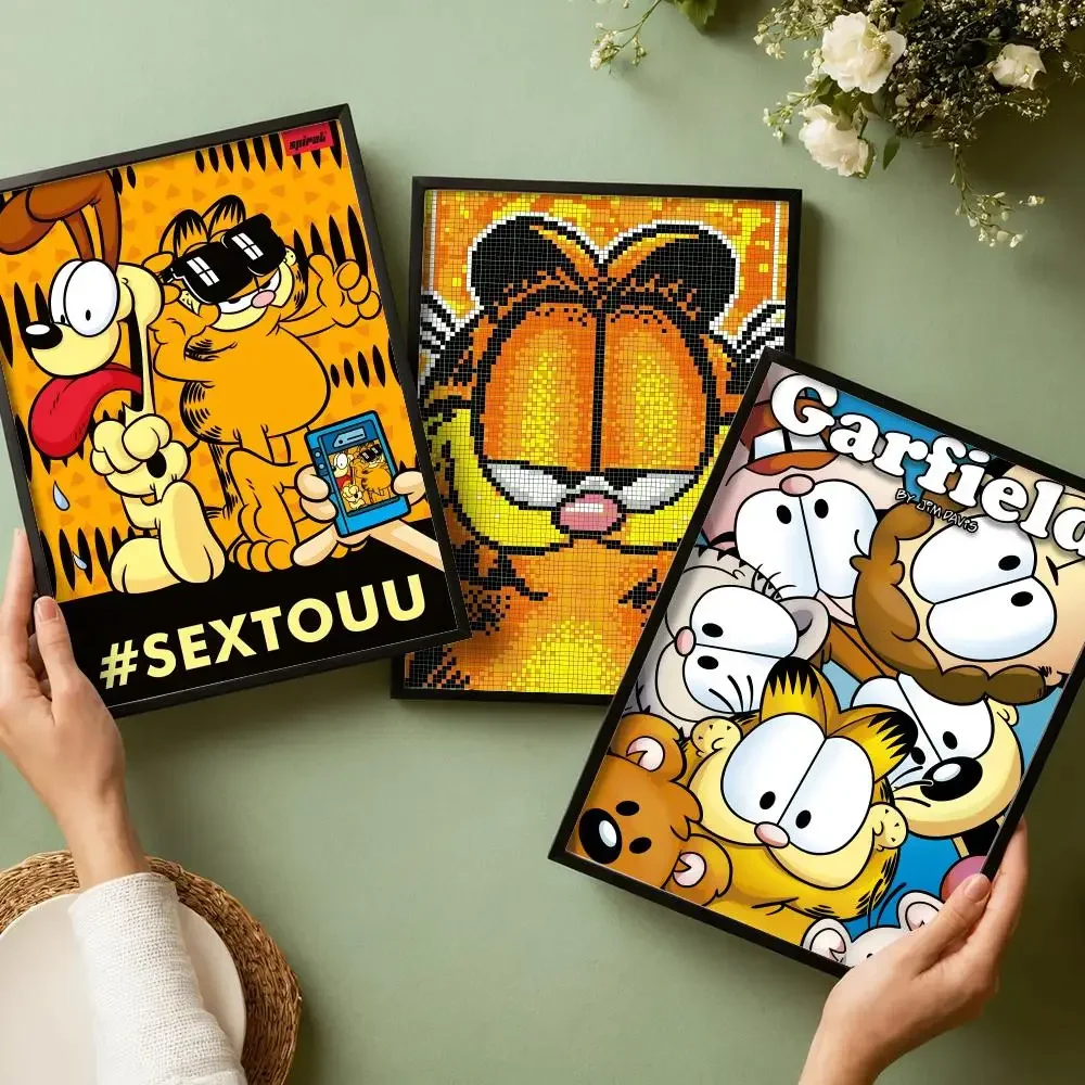 Anime Garfield Poster Decorative Wall Art Stickers Mural Photo Print for Home Living Room Hallway Decor