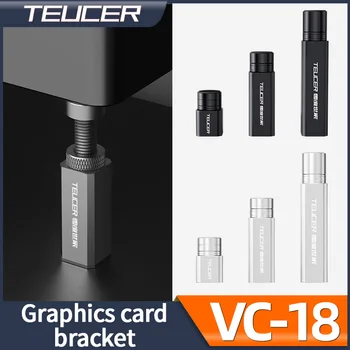 TEUCER VC18 Grafik-Grafikkartenhalter, stabil verstellbare Teleskop-Drehschraube, Aluminiumlegierung, unterstützt vertikale PC-GPU-Halterung
