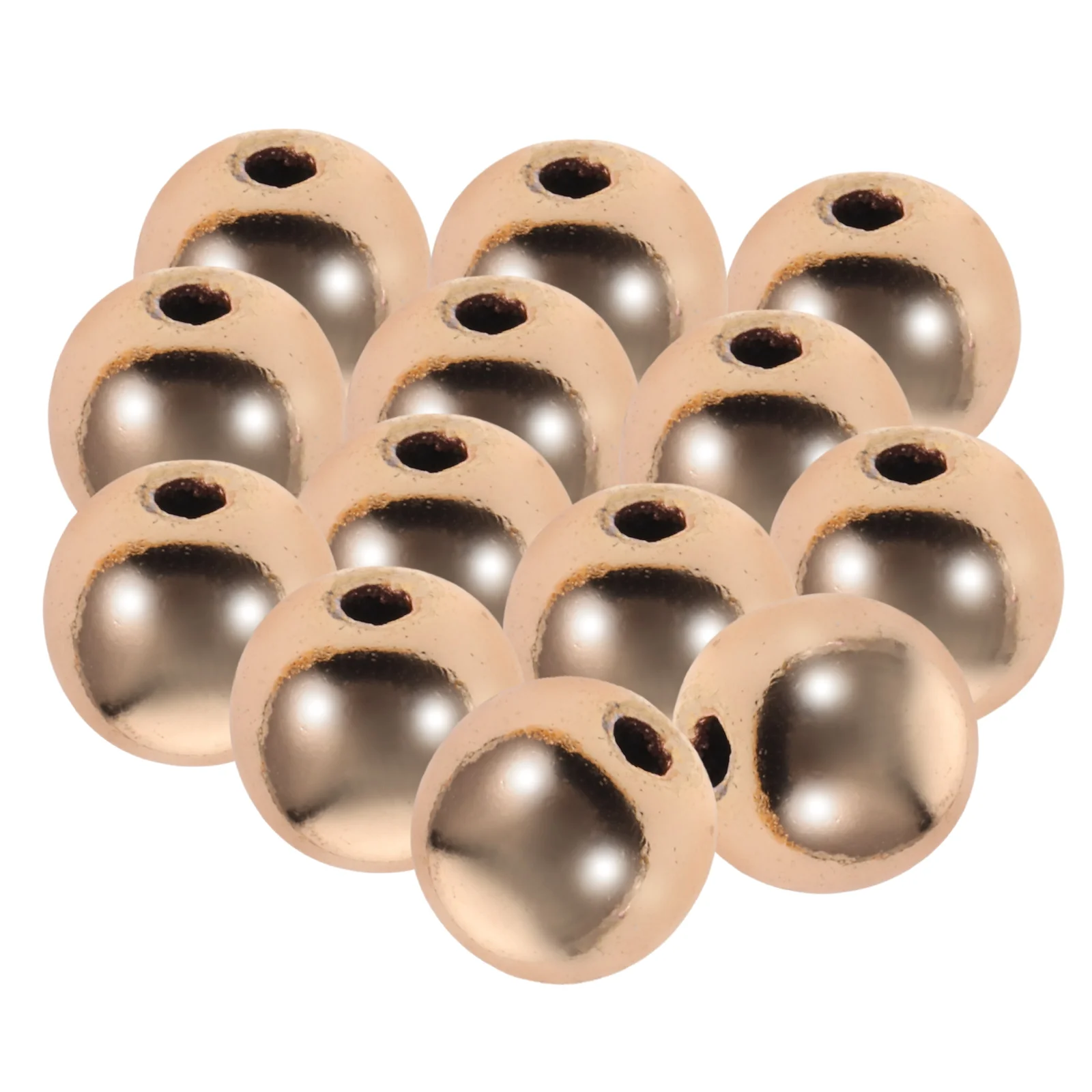 

100 Pcs Perforated Beads Gold Brass Loose Jewelry Making Spacers Craft Round