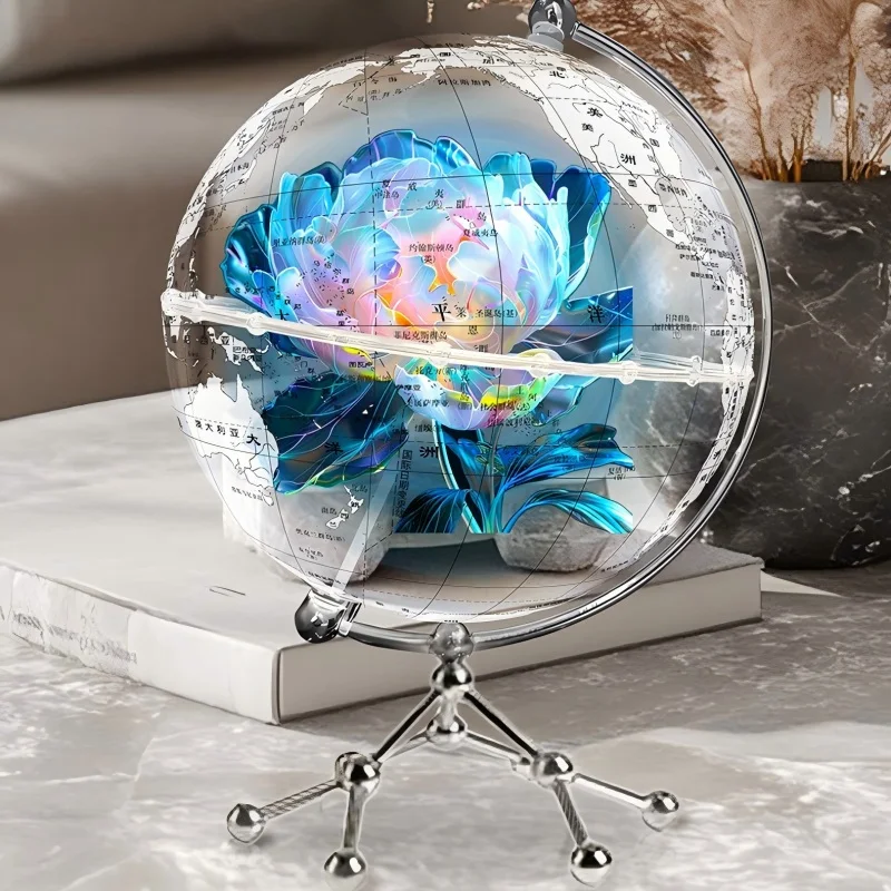 Nouveau ventilateur holographique 3D avec étui de protection globe terrestre, boîte d'affichage LED, fonction de lecture vidéo et d'images