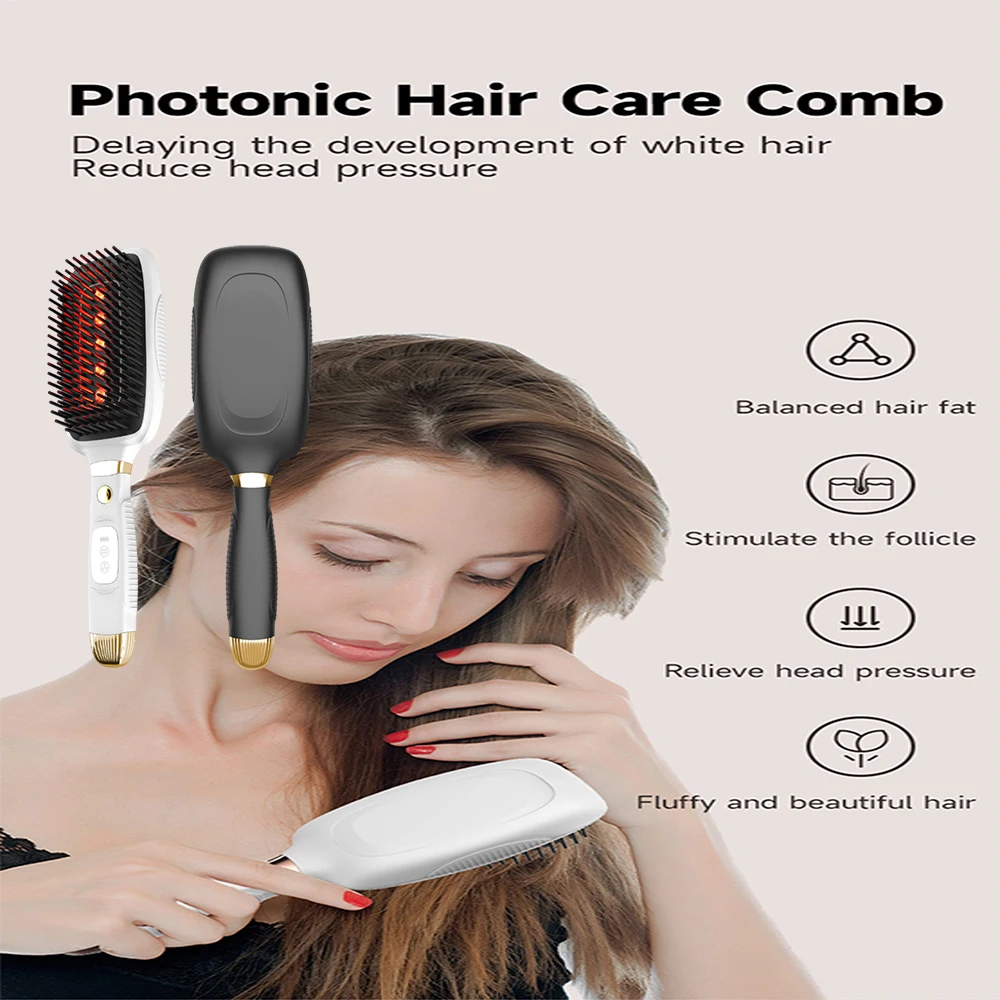 Electric Spray Massage Comb Red Light varvibration Anti Hair Loss Growth Hair Massage Scalp Brush Liquid Oil Applicator Hair Car