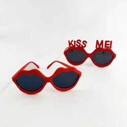 1 pc Red Kiss Me Red Lips Glasses Sweet Sunglass Girls Women Wedding Birthday Valentine's Day Decoractive  Glasses