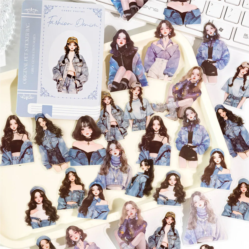 30pcs/pack Transparent PET Stickers Decor Junk Journal Tape Planner DIY Scrapbooking Decorative Plan Sticker