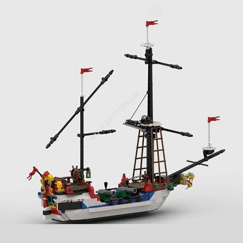Cabeza de dragón Armada insignia barco Moc modelo de bloques de construcción juguetes para niños Festival regalos de navidad juguetes para niños