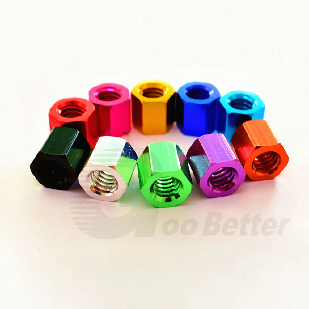 5Pcs Aluminum Alloy Hex Nut Coupling Standoffs M3 Long Hexagon Connector Stud Double Pass Standoff Length 2.5-50mm