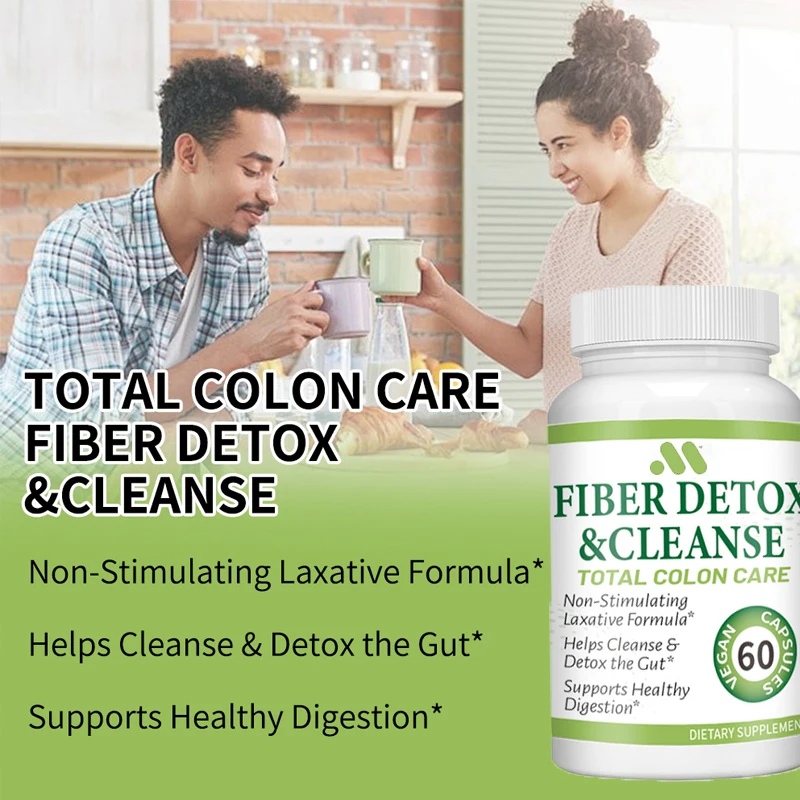 

Fiber Cleaning Digestive Enzyme 60 Capsules for Cleaning and Detoxifying Intestinal Support, Healthy Digestion, Non GMO