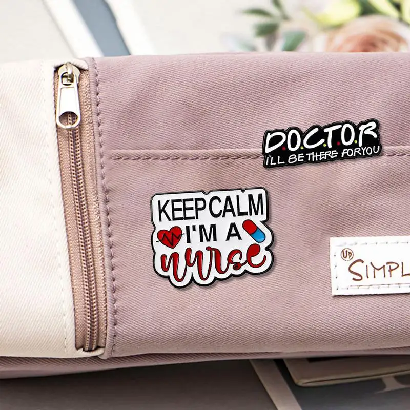 Cute Medical Series Enamel Brooch Creative Doctor Nurse English Letter Gift Lapel Pin Badge Backpack Clothing Hat Accessories view 6