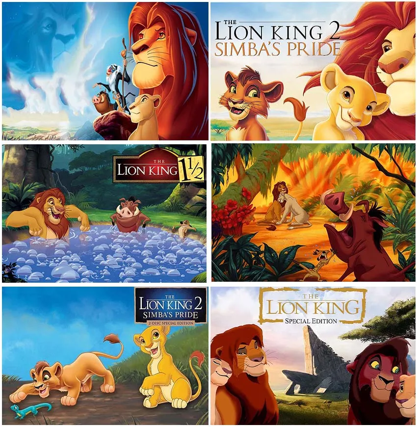 

The Lion King Simba Baby Shower Newborn Backdrops Forest Jungle Growth Poster Children Birthday Decor Backgrounds Customized