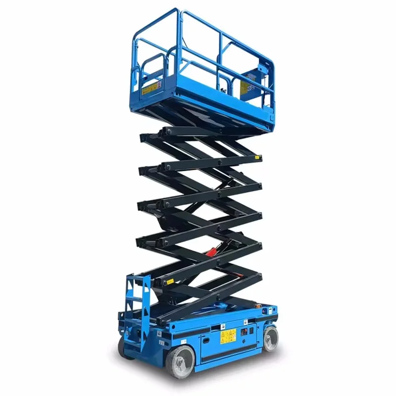 Wheeled 8 m 10 m Aerial Skylift , Mobile Lifter Scaffolding Electric Hydraulic Scissor Lift