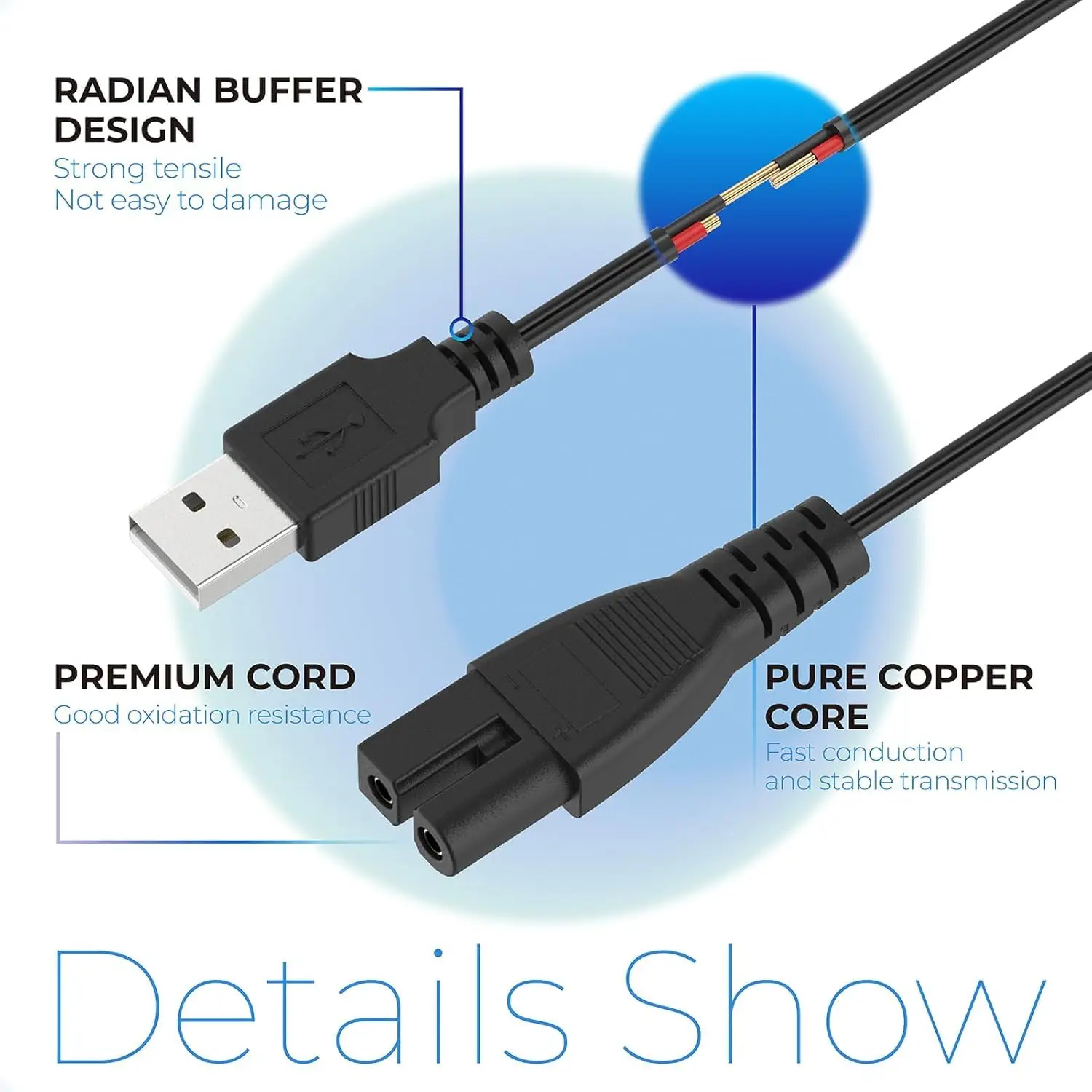 USB Vacuum Charging Cable Compatible with Intex 28620, 28620AV, 28620CC