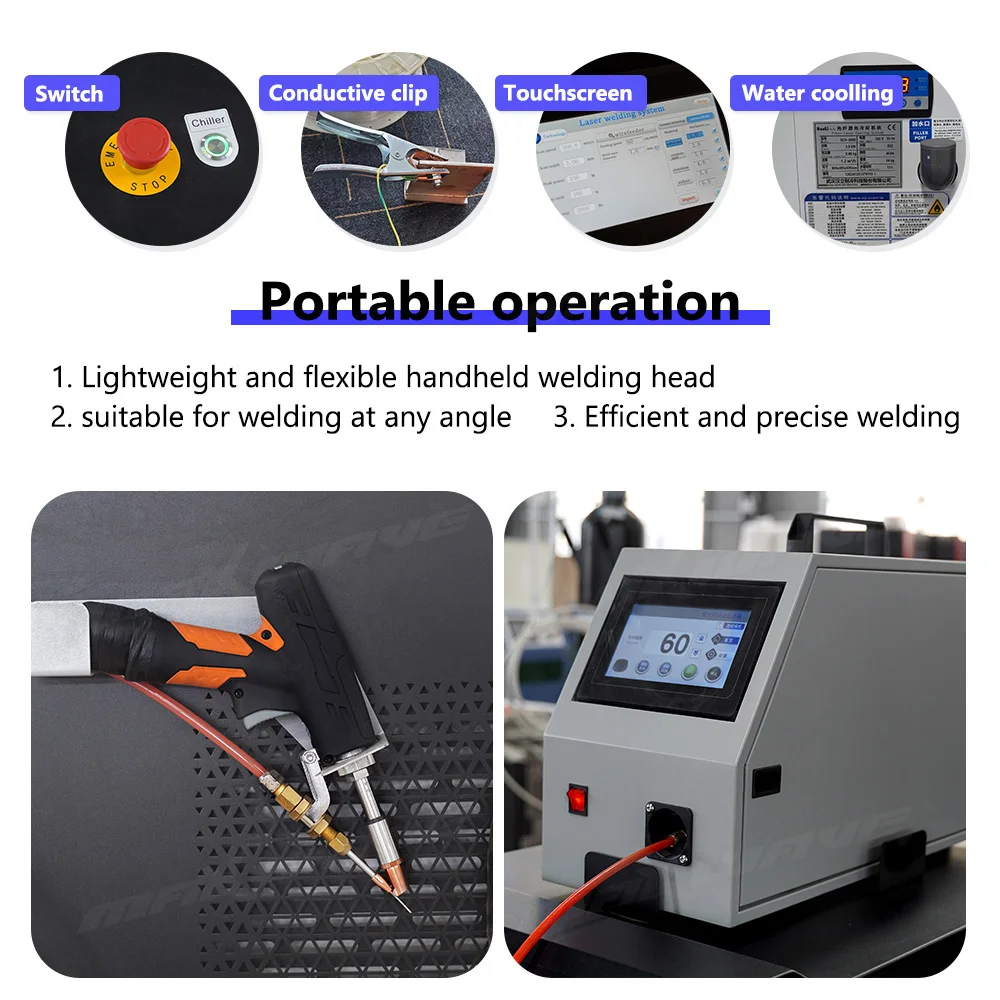 Handheld laser welding machine 3 in1 2000W 3000W for carbon steel aluminum plate sheet welding cutting cleaning