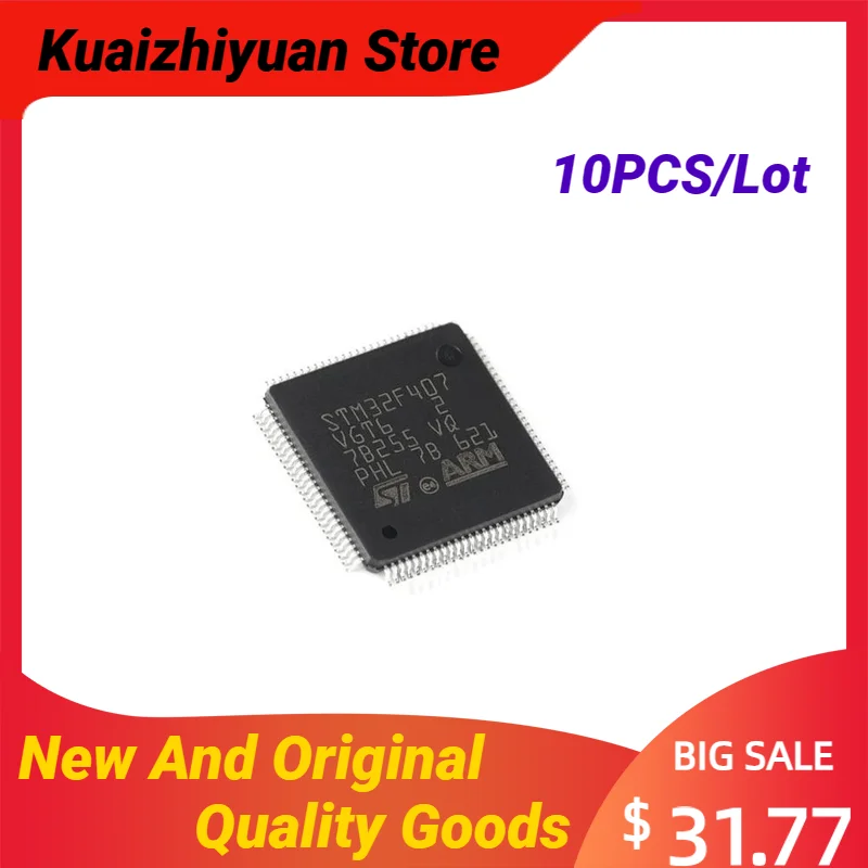 10PCS/Lot New And Original Genuine STM32F407VGT6 QFP100 High Performance MCU STM32F4 Series Single Microcontroller Quality Goods