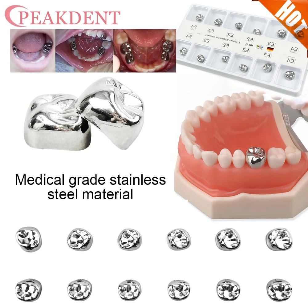 

Dental Temporary Crowns Dental Crowns Preformed StainlessSteel Pedo Molar Crownb Refill Kit For Kids 1st 2nd Preformed Dentistry