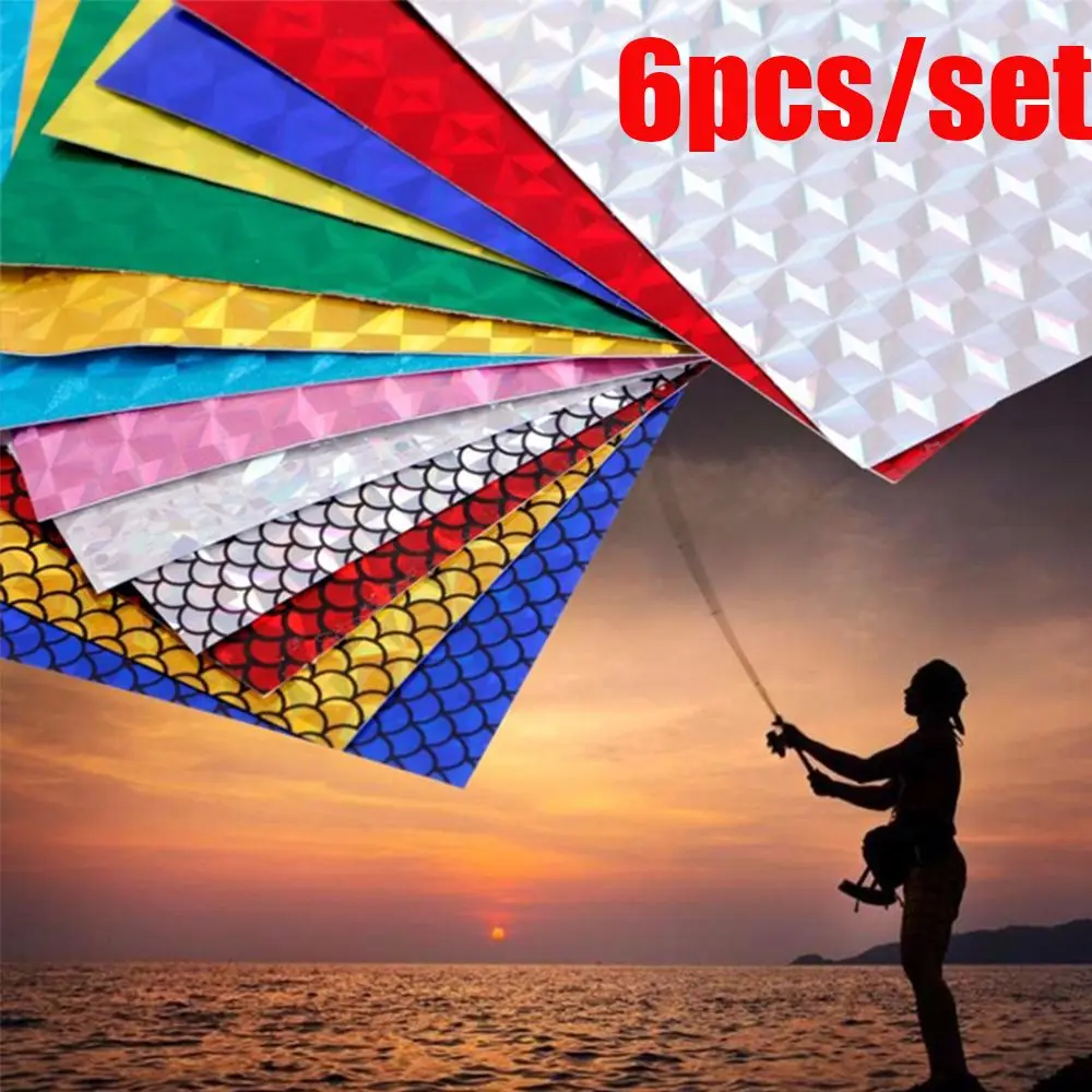 Artificial  7.5*10cm 20 colors Holographic Adhesive Film Change Color Sticker Fishing Lure Flash Tape Fly Tying Material