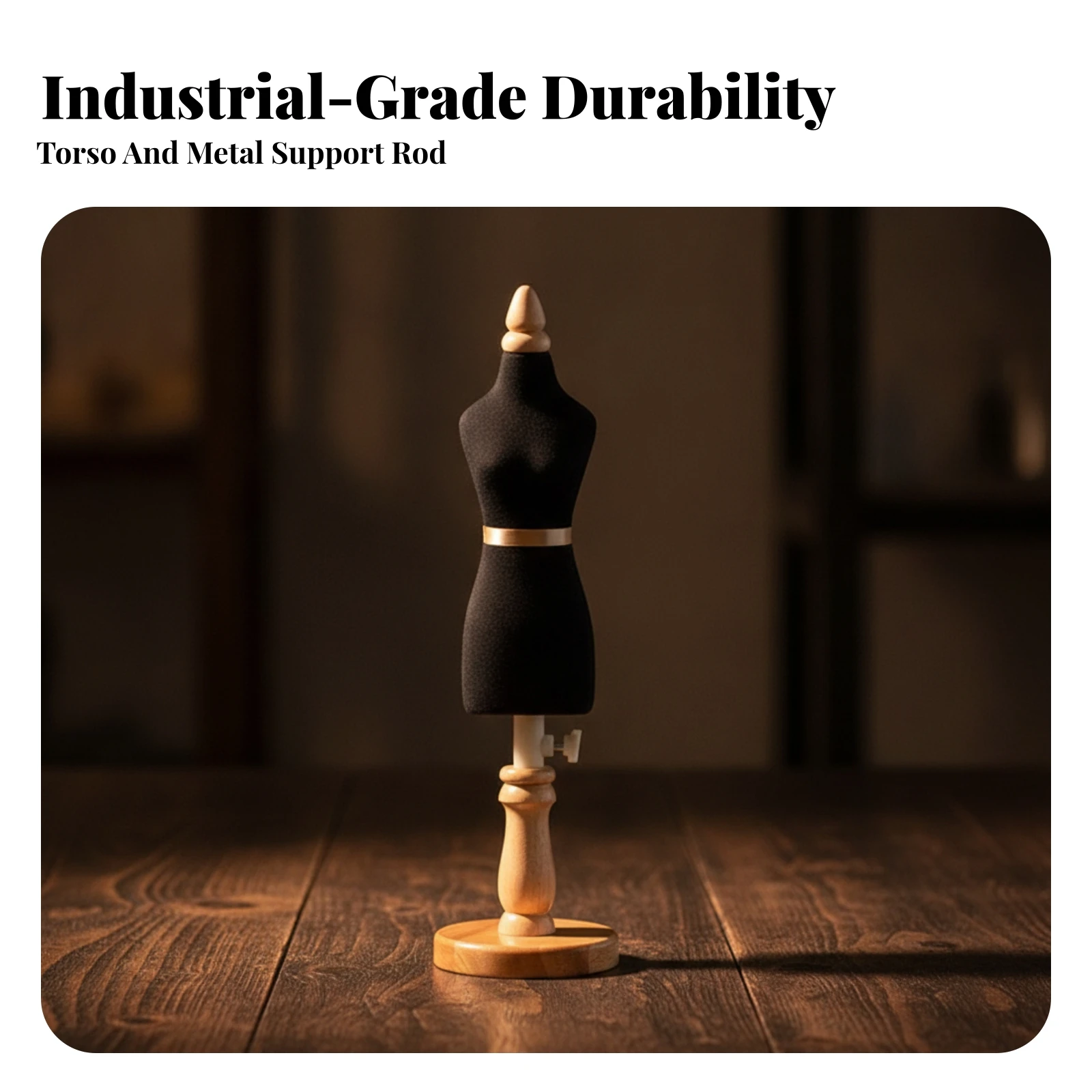 Quarter-Scale Dress Form Adjustable Miniature Dress Form Mini Mannequin with Wooden Supporting Fashion Designers, Design Studios