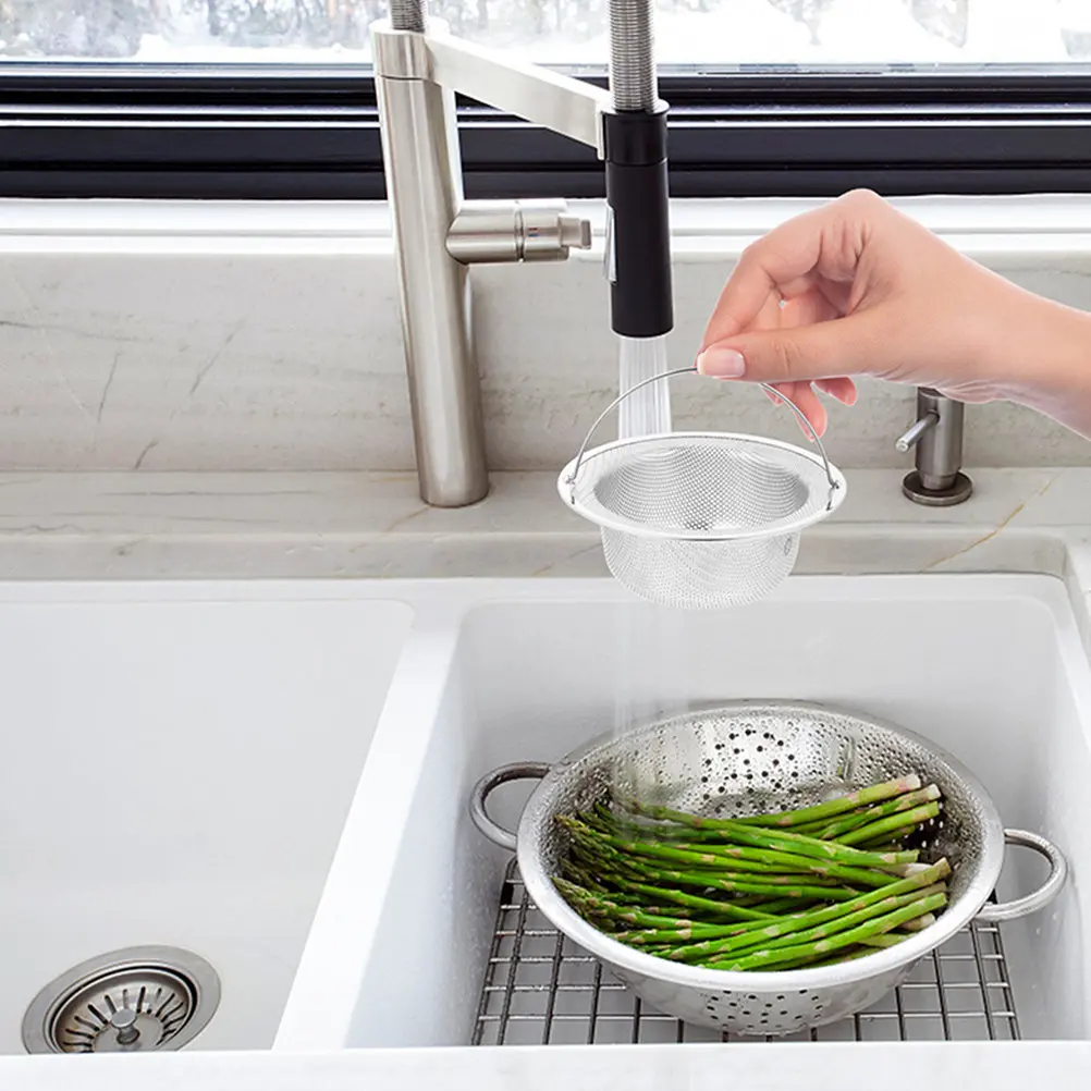 

2Pcs 304 Stainless Steel Sink Strainer 8-9.5cm Outlet Durable Construction Smooth Surface Easy to Clean for Kitchen