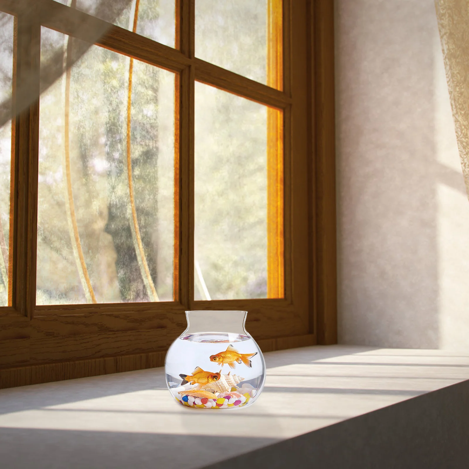 

Micro Landscape Bottle Small Betta Fish Tank DIY Desktop Decoration Hydroponic Plant Vase Tabletop Aquarium Clear Glass