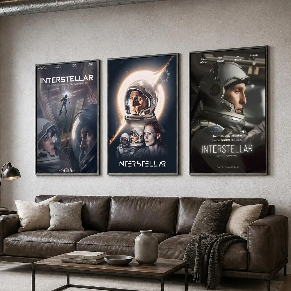 Film Interstellar Nolan Space SciFi Poster  PP Self Adhesive Home Garage Dorm Bar Wall Decor Aesthetic Retro Gift