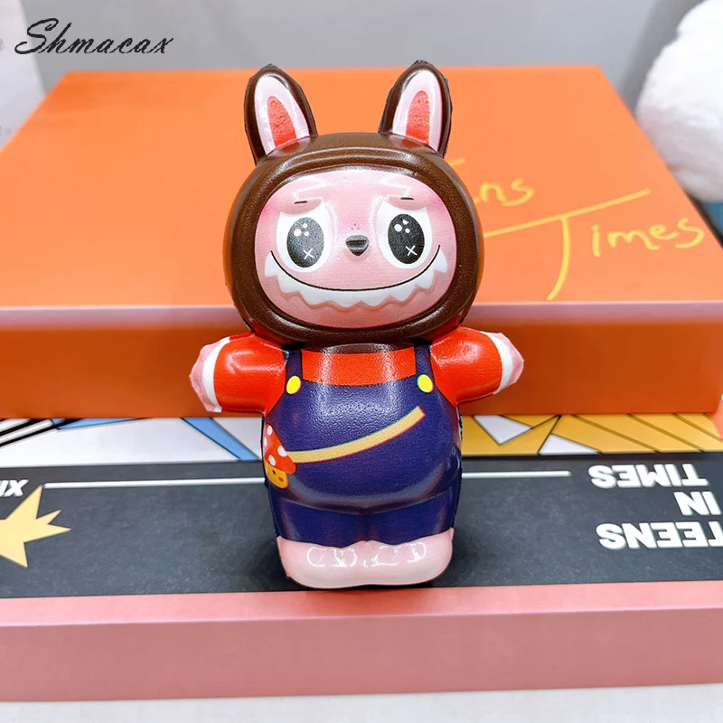 Nieuwe Anime Cartoon Labubu Trage Rebound Decompressie Speelgoed Decoratie Handgemaakte Ornament Gift Desktop Collectie Kerstcadeaus