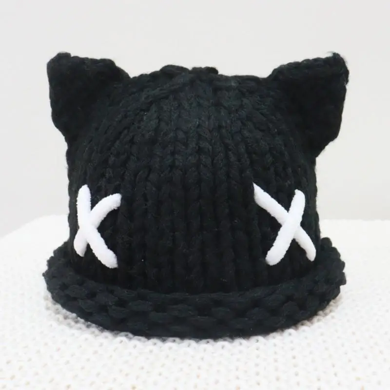 

P9FE Kids Head Wrap Thicken Furry Kitten Hat for Climbing Skiing Sports Headwear