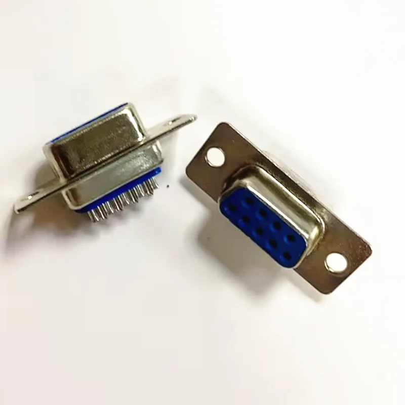 10PCS/LOT New RS232 serial port connector DB9 female socket/Plug connector 9pin copper RS232 COM socket adapter