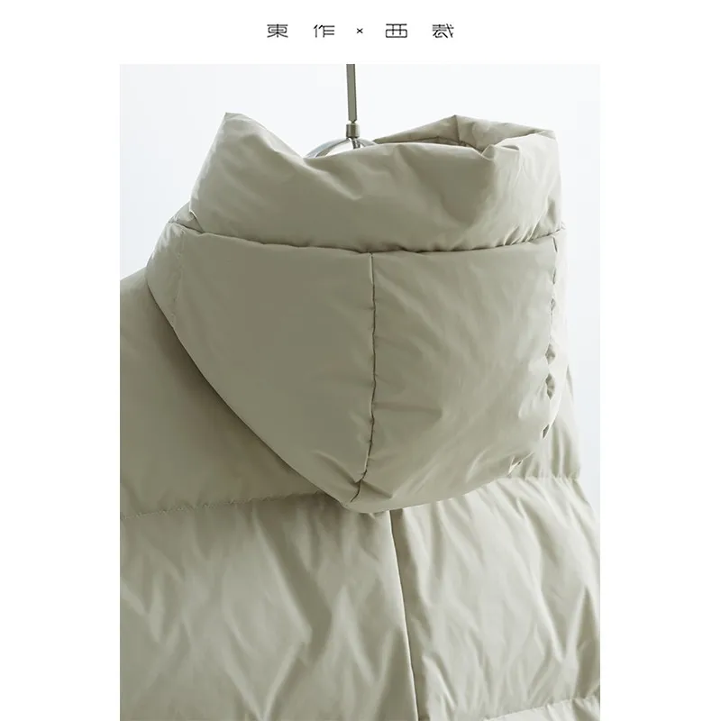 90% Goose down Vest with Hood, Reversible, 2025 Winter New Style, Versatile Women's Top