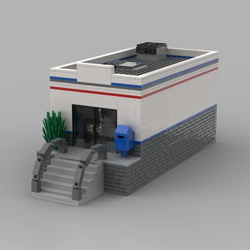 Street View Model Moc Building Blocks Brick MOC Post Office Model Technology Brick DIY Assembly Construction Toy Holiday Gifts