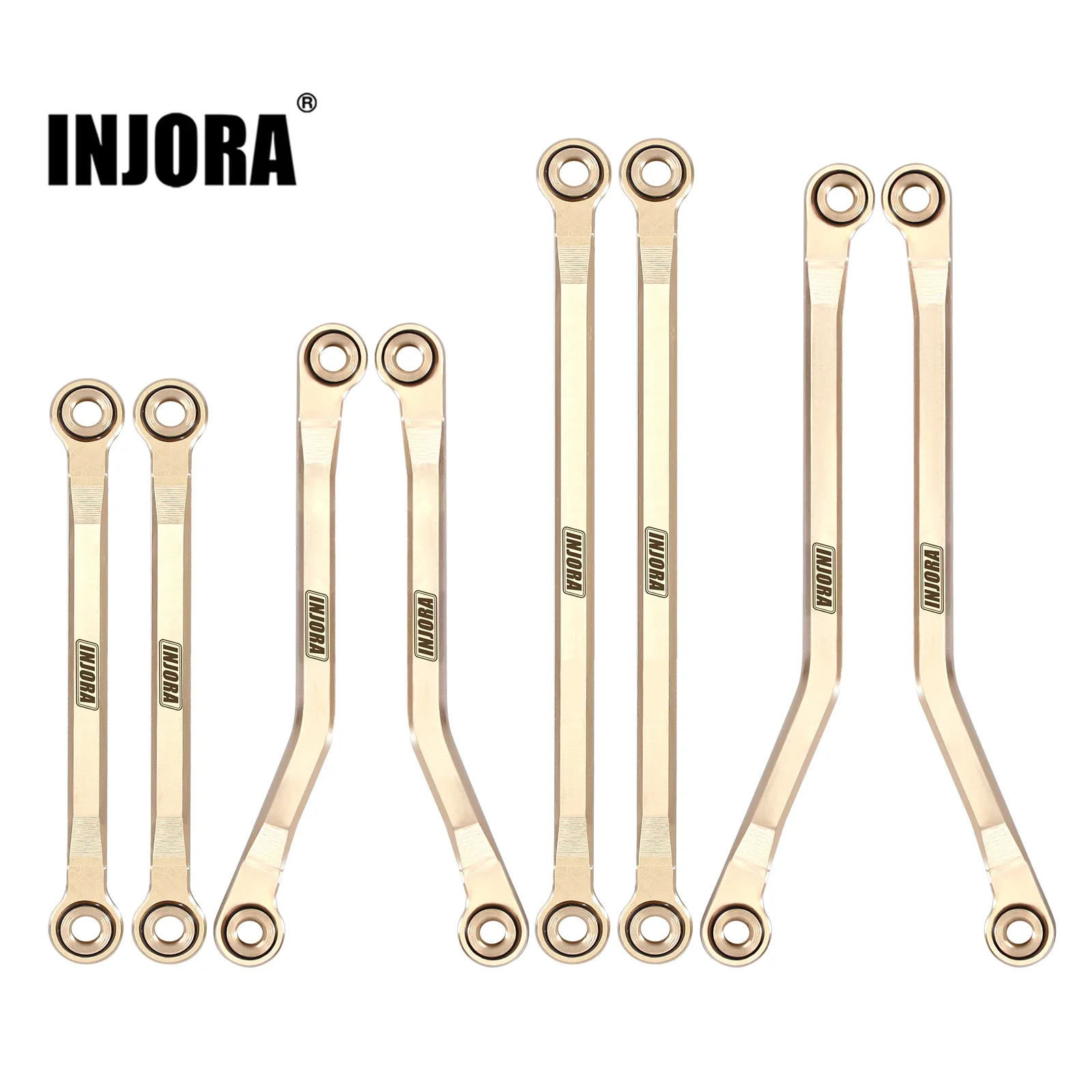 INJORA 42g Brass High Clearance Chassis Links Set for 1/18 RC Crawler TRX4M Upgrade Parts (4M-40)