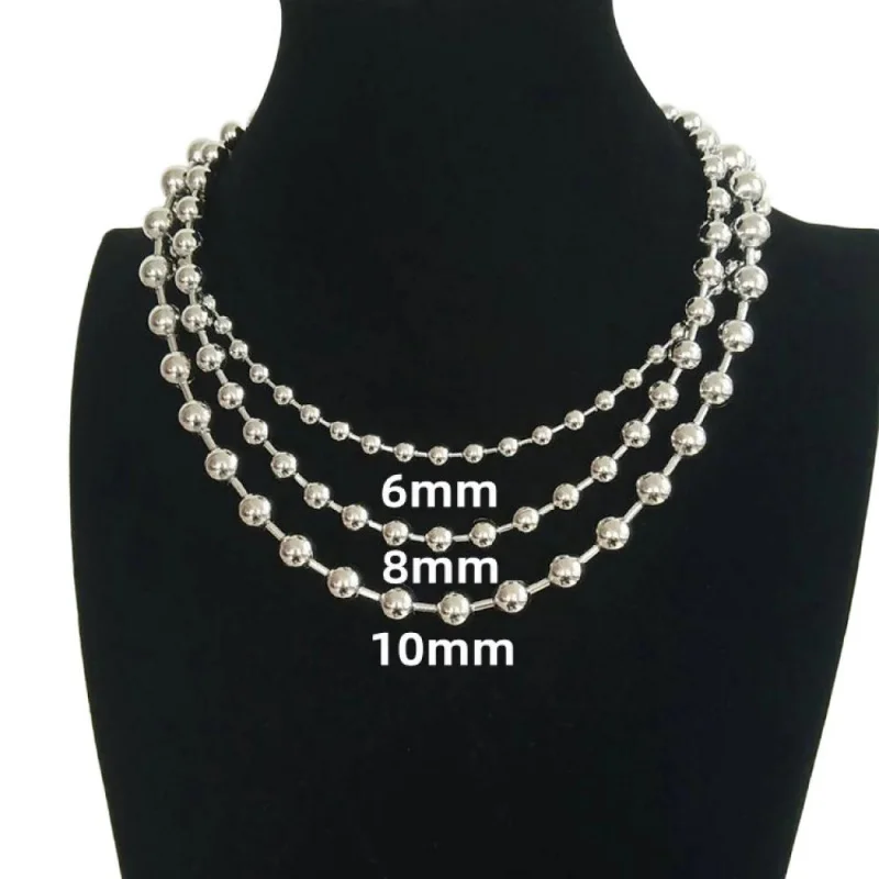 Trendy And Exquisite Fashionable Ball Beads Titanium Steel Necklace Personalized Men'S Jewelry Accessories Gift Wholesale