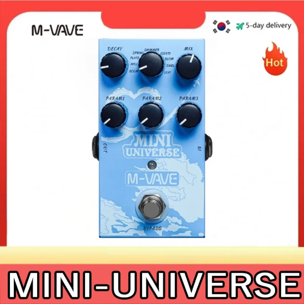 

M-VAVE Mini Universe Electric Guitar Digital Reverb Effects Pedal True Bypass Design Metal Case 9 Reverb Tones Effect Pedals