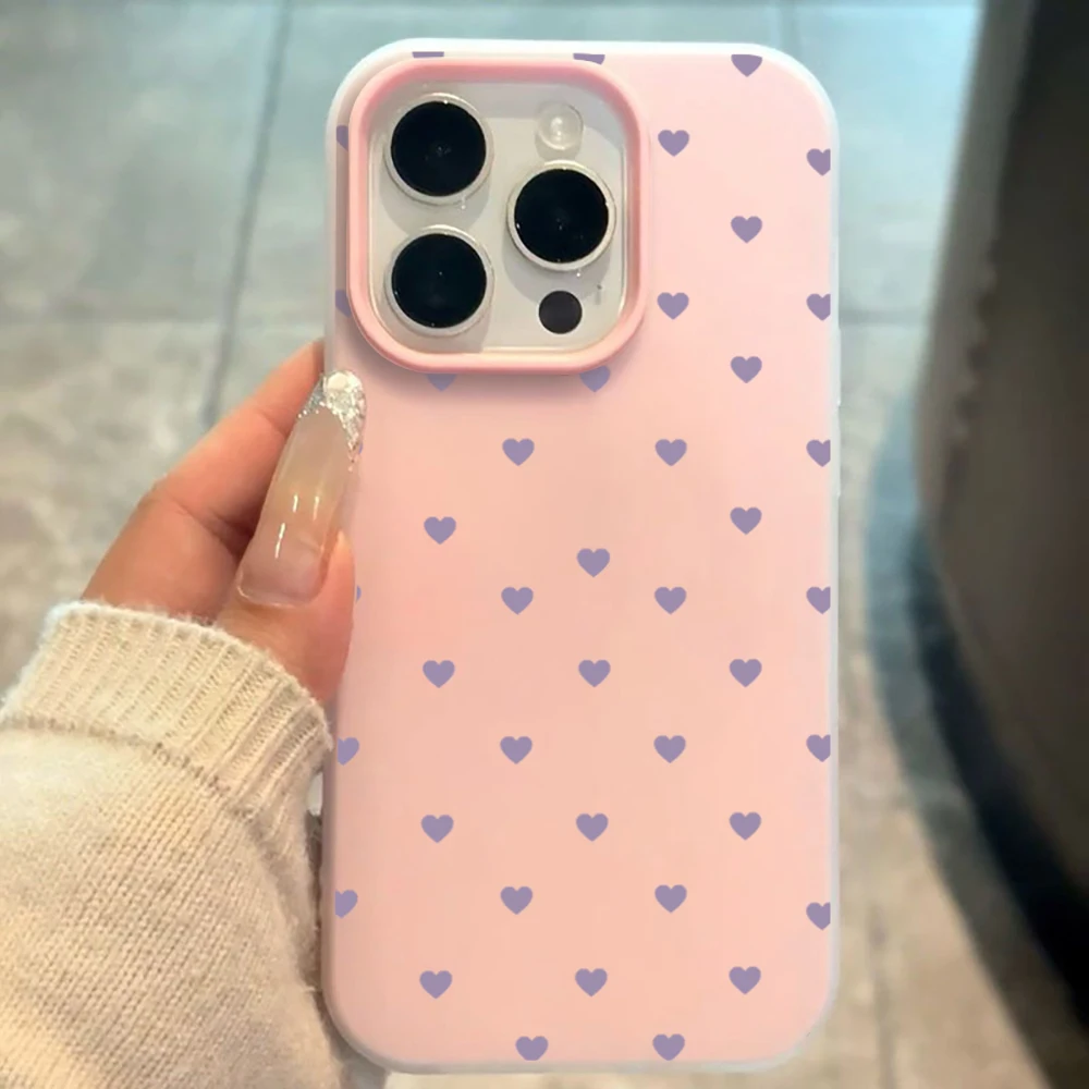 

Purple Minimalist Heart Phone Case for Xiaomi 11 Lite 5G 14T Pro 15T Pro 17 Pro Max Cases Shockproof Candy Colors Silicone Cover