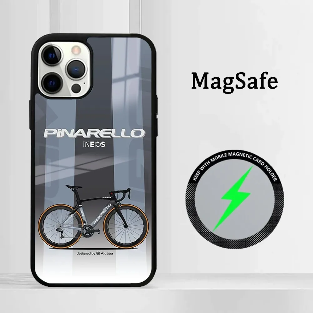 Pinarello Bike Phone Case For IPhone 16 15 14 13 12 11 Pro Max Plus Mini Magsafe Mirror Wireless Magnetic Cover