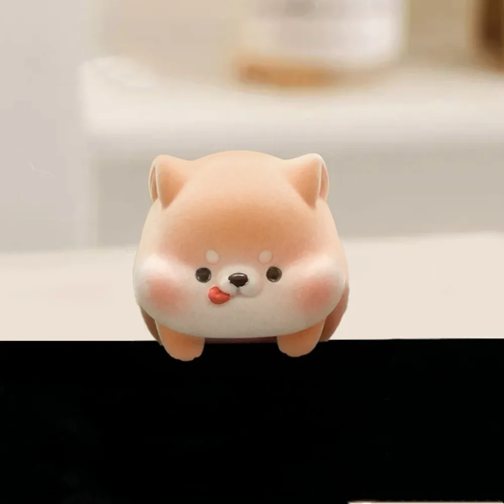

Flocking Computer Monitor Decoration Desk Ornament Computer Display Screen Animal Model Cartoon Panda Dog Center Console Doll