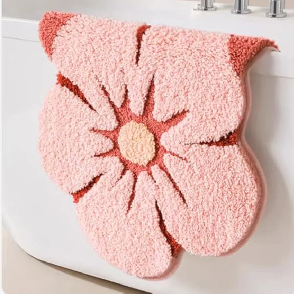 Shower Rug Bath Mat Forest Series Cartoon Design Bathroom Rug, Fluffy, Soft, Non-Slip, Durable, Absorbent Bath Rug, Irregular