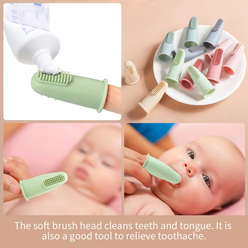 3PCS Baby Soft Finger Toothbrush BPA Free  Food Grade Silicone Kids Brush Baby Health Teeth Oral Care Newborn Accessories