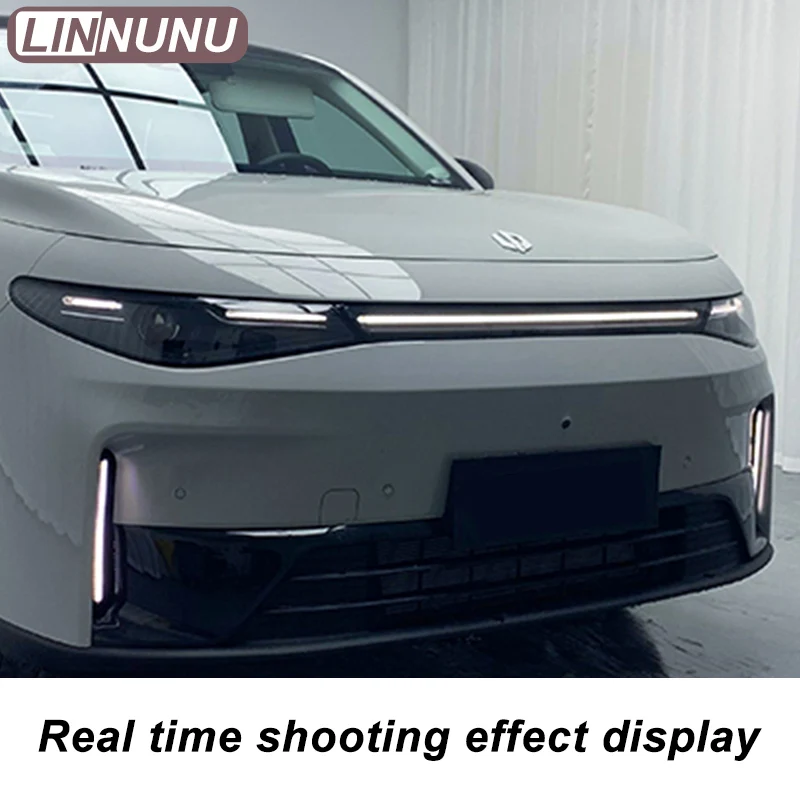 LINNUNU Daytime Running Lights For Leapmotor C10 Dynamic Blue Light Flow Constant White Light Brightness LED Auto Accessories