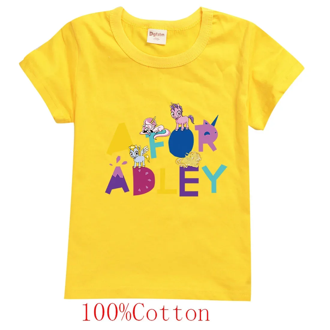 Child A for Adley Summer Clothes Birthday Girl T-Shirt Cotton Toddler Shirts Big Boys Tops School Kids Fashion Short Sleeve Tees