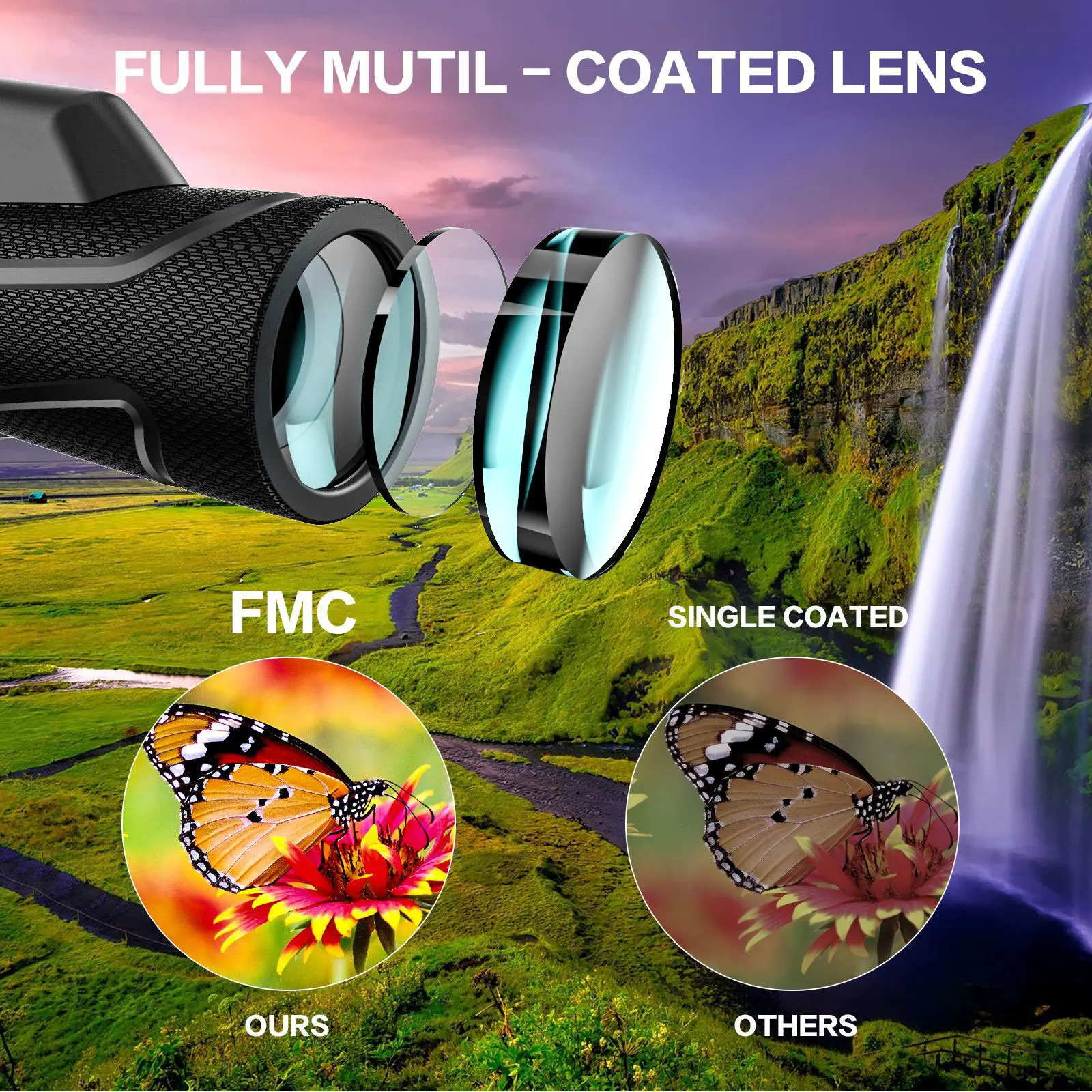 Tactical Spotter: SUNCORE 10x42 Monocular. Engineered for Fast, One-Handed Acquisition of Moving Targets.
