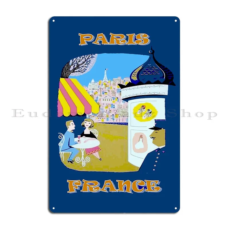 باريس خمر السفر والسياحة الإعلان علامة معدنية سينما ملصق تصاميم جدار ديكور المرآب اللوحات تين تسجيل ملصق