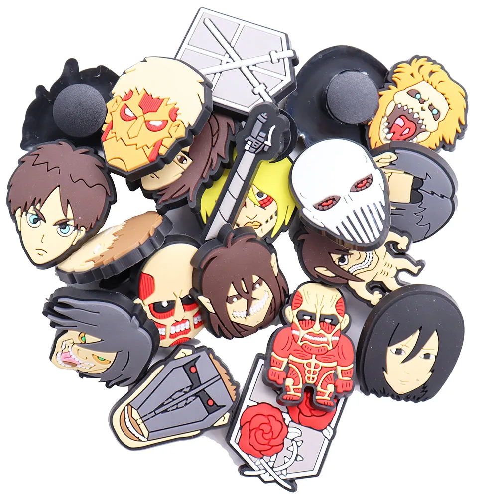 New Arrival 1pcs Cartoon Japan Anime PVC Shoe Charms For Clogs Pins Accessories Shoes Buckles Wristbands Kids Birthday Present