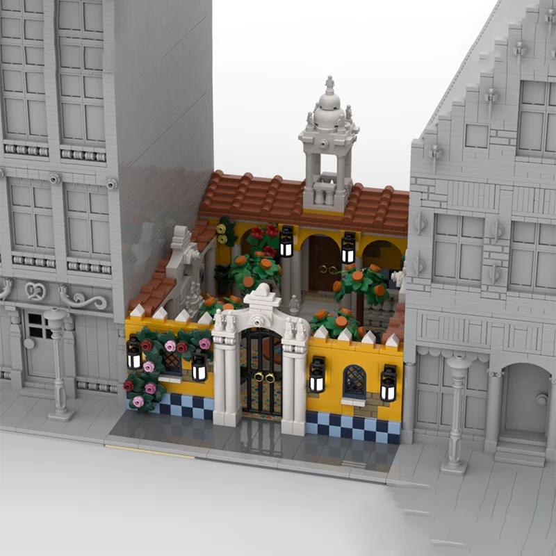 

1472 шт. MOC испанский классический и в стиле барокко двор DIY сборка строительные блоки игрушки детский подарок на день рождения