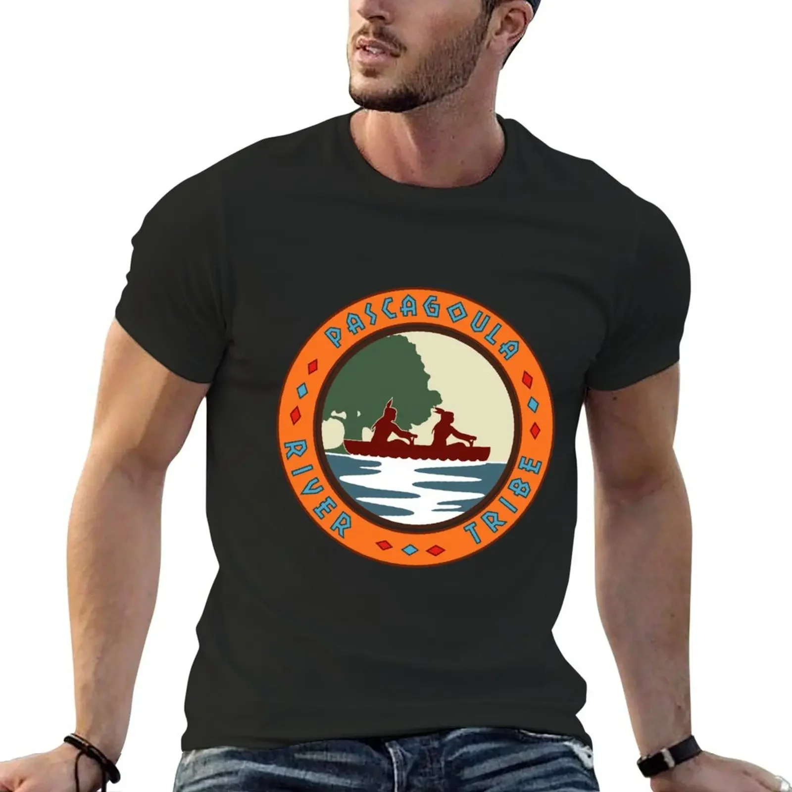 

Pascagoula River Tribe Logo T-Shirt essential t shirt tops mens workout shirts